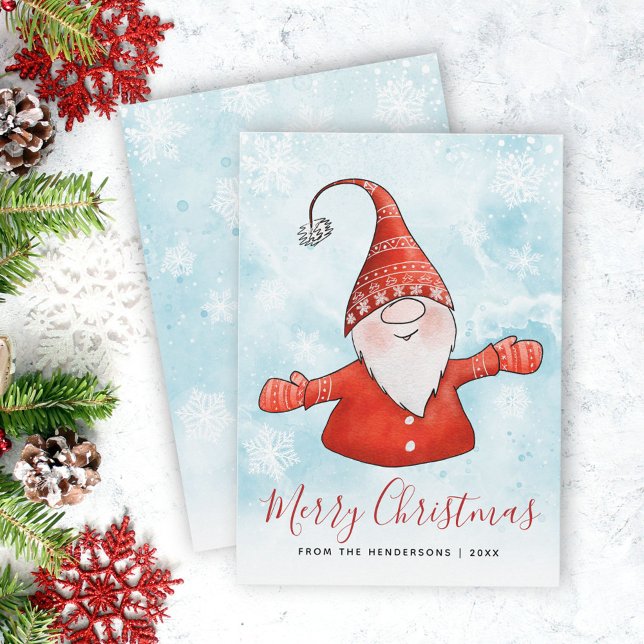 Cartes Pour Fêtes Annuelles Joli Noël Gnome Père Noël (Créateur téléchargé)