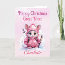 Joli Noël Grande Nièce Rose Souris d'hiver