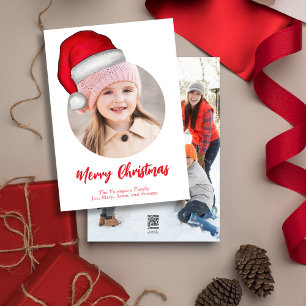 Cartes Pour Fêtes Annuelles Joli Noël Photo Santa Hat
