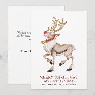 Cartes Pour Fêtes Annuelles Joli Noël Reindeer Drôle Salutation d'entreprise