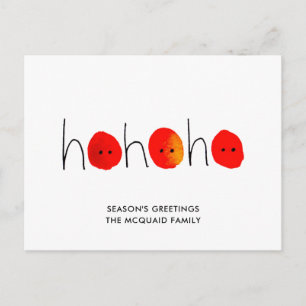 Cartes Pour Fêtes Annuelles Joli Noël rouge et noir Ho Ho Ho peint à la main