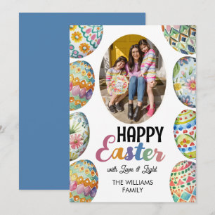 Cartes Pour Fêtes Annuelles Joli Oeufs de Pâques colorés Photos Salutations Bl