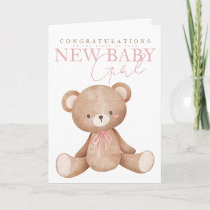 Cartes Pour Fêtes Annuelles Joli Ours en Peluche Félicitations pour la Naissan
