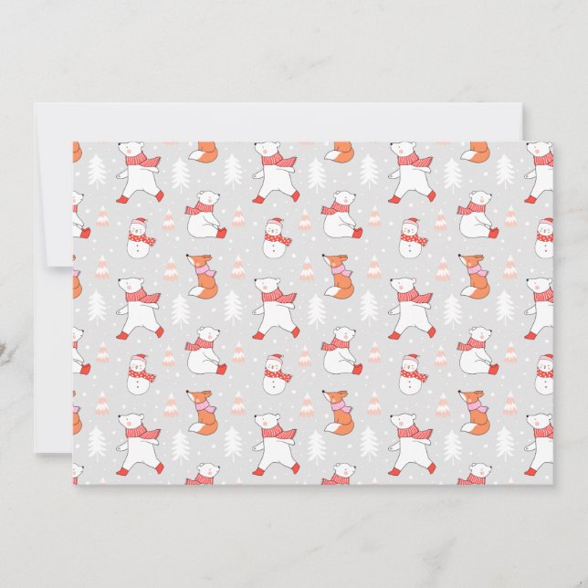 Cartes Pour Fêtes Annuelles Joli ours polaire renhomme à motif (Devant)