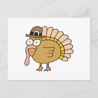 Cartes Pour Fêtes Annuelles joli pèlerin de Thanksgiving dinde