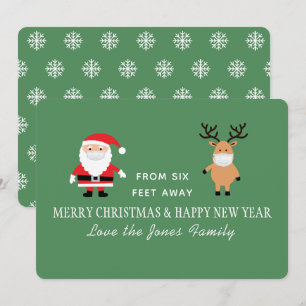 Cartes Pour Fêtes Annuelles Joli Père Noël & Reindeer Masque Noël