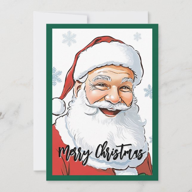 Cartes Pour Fêtes Annuelles Joli Père Noël rustique classique rétro mignon (Devant)