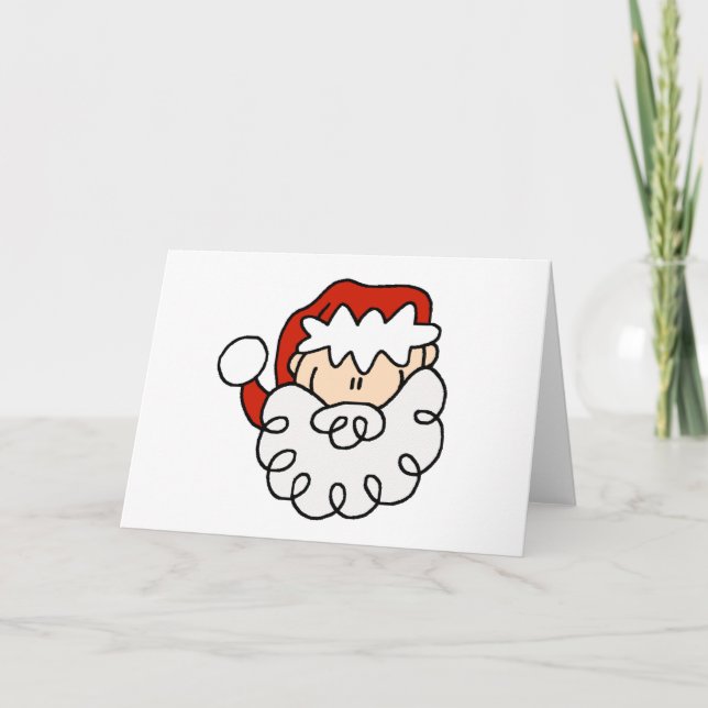 Cartes Pour Fêtes Annuelles Joli petit bâton Père Noël face (Devant)