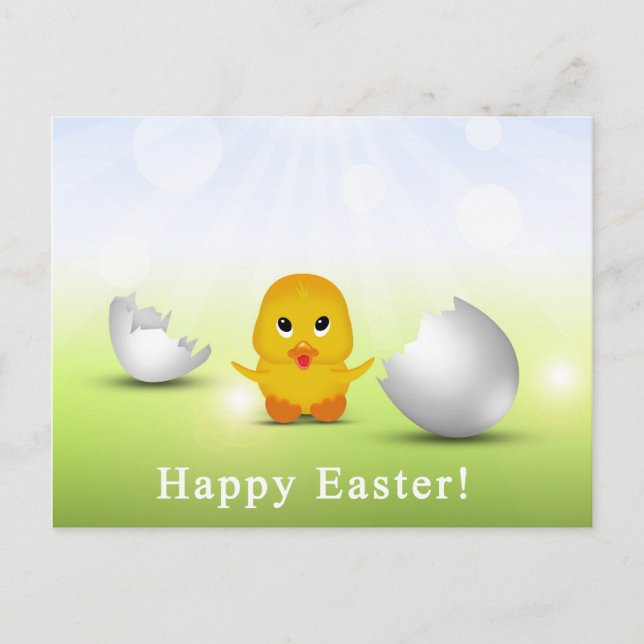 Cartes Pour Fêtes Annuelles Joli Petit Bébé de Pâques Chick (Devant)