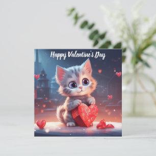 Cartes Pour Fêtes Annuelles Joli petit chat de la Saint-Valentin