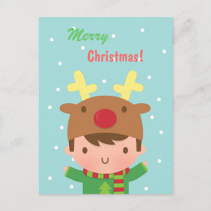 Cartes Pour Fêtes Annuelles Joli Reindeer Boy Noël Pour Lui