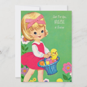 Cartes Pour Fêtes Annuelles Joli rétro vintage Pâques nièce ajouter le message