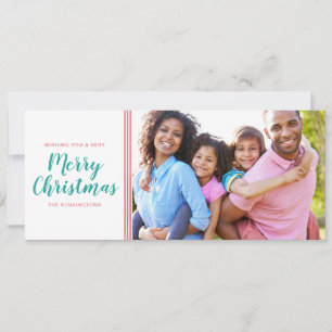 Cartes Pour Fêtes Annuelles Joli rose Turquoise Noël Arbres de Noël Fête Photo