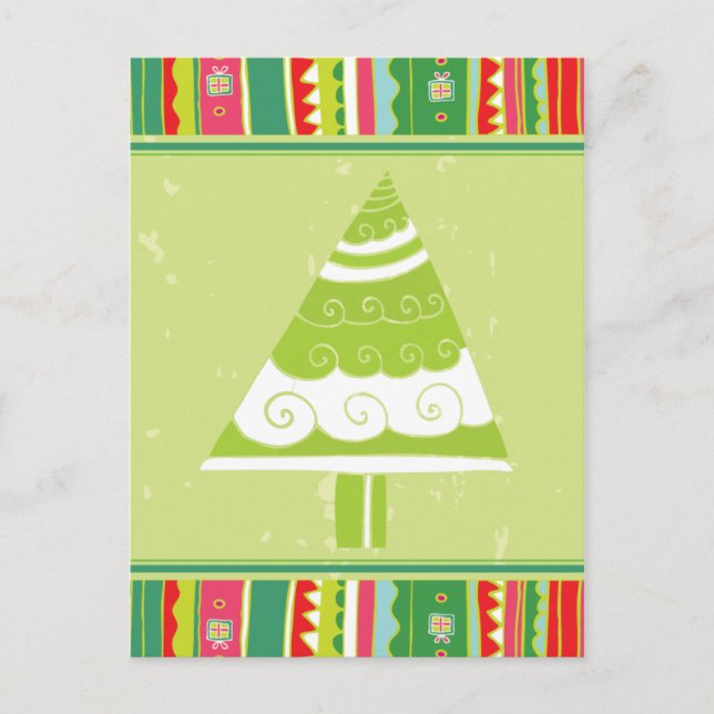 Cartes Pour Fêtes Annuelles Joli sapin de Noël (Devant)