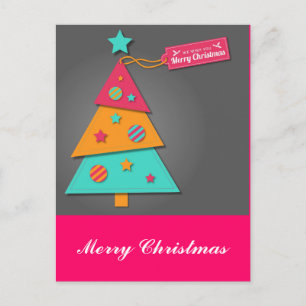 Cartes Pour Fêtes Annuelles Joli sapin de Noël lumineux art moderne artisanat