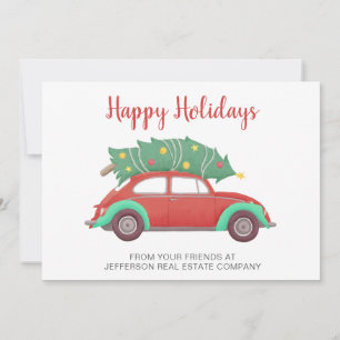 Cartes Pour Fêtes Annuelles Joli sapin de Noël Voiture Entreprise d'affaires
