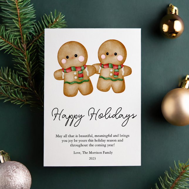 Cartes Pour Fêtes Annuelles Joli sapin en pain d'épices de Noël à motif carrea (Créateur téléchargé)