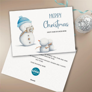 Cartes Pour Fêtes Annuelles Joli Snowman Noël Photographie d'entreprise Logo d