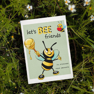 Cartes Pour Fêtes Annuelles Joli 'Soyons amis abeilles' Saint-Valentin pour la