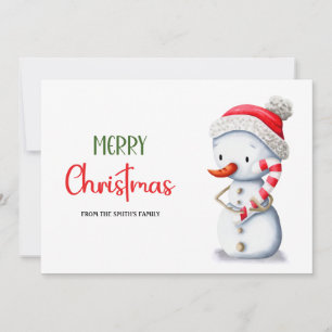 Cartes Pour Fêtes Annuelles Joli Sucre de canne Noël Snowman