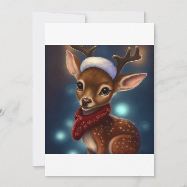 Cartes Pour Fêtes Annuelles Joli T-shirt cadeau de rennes de Noël (Devant)