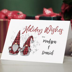 Cartes Pour Fêtes Annuelles Joli Vacances Souhaite Rustique Gnome Rouge Buffal