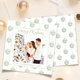 Cartes Pour Fêtes Annuelles Joli Vert En vichy Plaid Photo personnalisée Noël