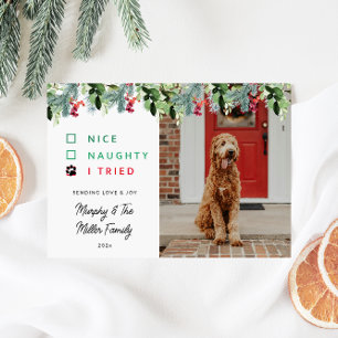 Cartes Pour Fêtes Annuelles Jolie aquarelle Animaux de compagnie Photo Noël