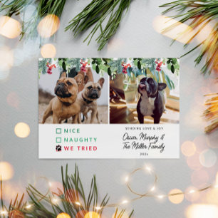 Cartes Pour Fêtes Annuelles Jolie aquarelle Animaux de compagnie Photo Noël