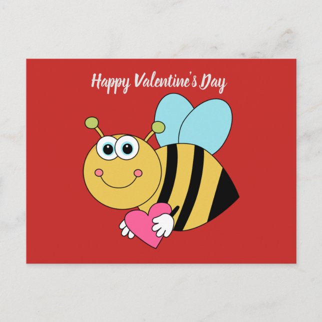 Cartes Pour Fêtes Annuelles Jolie Bonne Saint-Valentin Abeille (Devant)