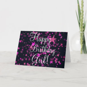 Cartes Pour Fêtes Annuelles Jolie citation d'anniversaire fille mignonne rose