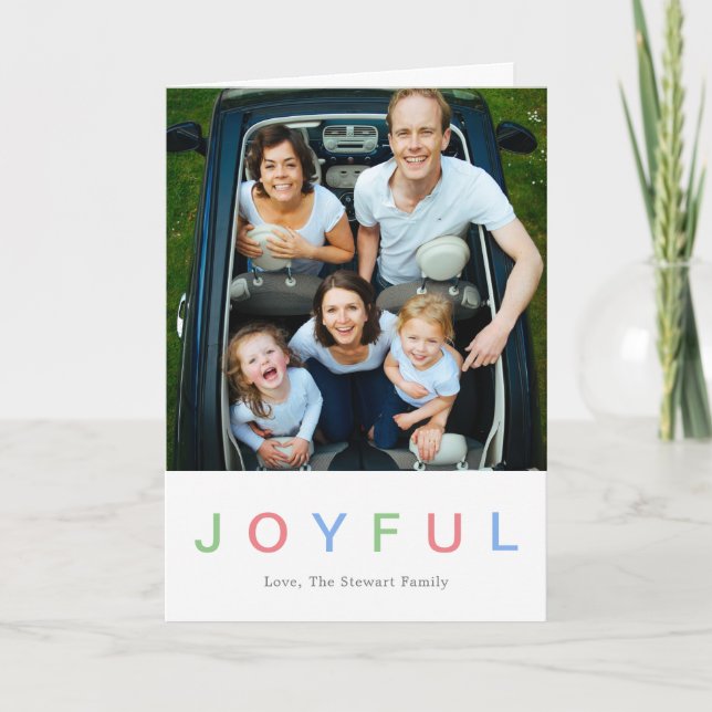 Cartes Pour Fêtes Annuelles Jolie couleur Joyeux Photo moderne (Devant)
