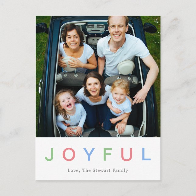 Cartes Pour Fêtes Annuelles Jolie couleur Joyeux Photo moderne (Devant)