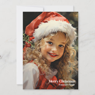 Cartes Pour Fêtes Annuelles Jolie décoration rétro petite fille festive