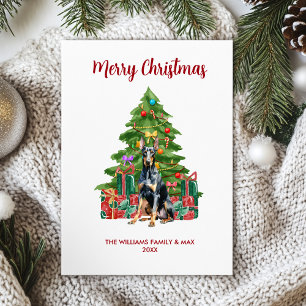 Cartes Pour Fêtes Annuelles Jolie famille de chien Doberman Noël