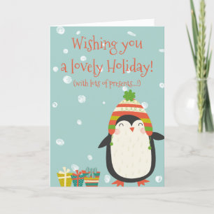 Cartes Pour Fêtes Annuelles Jolie Fête ! Cute Penguin   Noël drôle