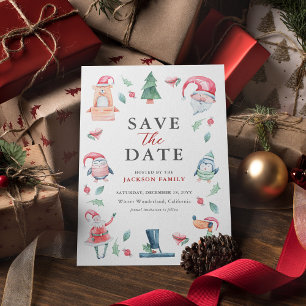 Cartes Pour Fêtes Annuelles Jolie fête de Noël Enregistrer la date