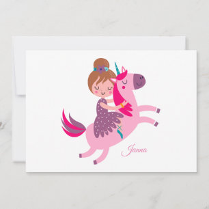 Cartes Pour Fêtes Annuelles Jolie fille aux cheveux blonds chevauchant une lic
