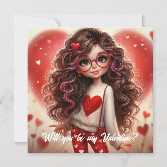Cartes Pour Fêtes Annuelles Jolie fille élégante et impertinente, sois ma Sain (Devant)