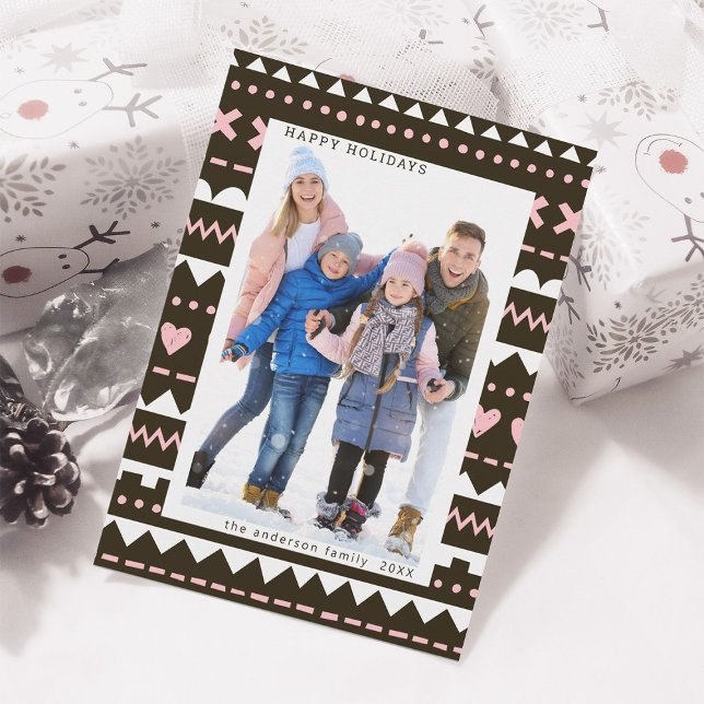 Cartes Pour Fêtes Annuelles Jolie fille Motif Joyeux vacances Photo (Créateur téléchargé)
