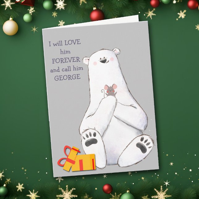 Cartes Pour Fêtes Annuelles Jolie L'Aime Pour Toujours Ours Polaire Noël (Créateur téléchargé)