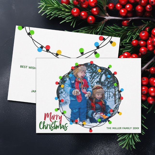 Cartes Pour Fêtes Annuelles Jolie lumière de Noël Enfants Photo (Créateur téléchargé)