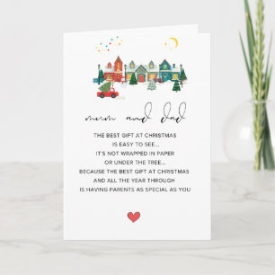 Cartes Pour Fêtes Annuelles Jolie Maman et Papa Joyeux Noël Plié