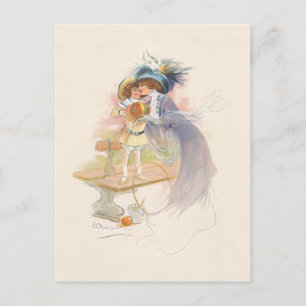 Cartes Pour Fêtes Annuelles Jolie mère et fille victorienne