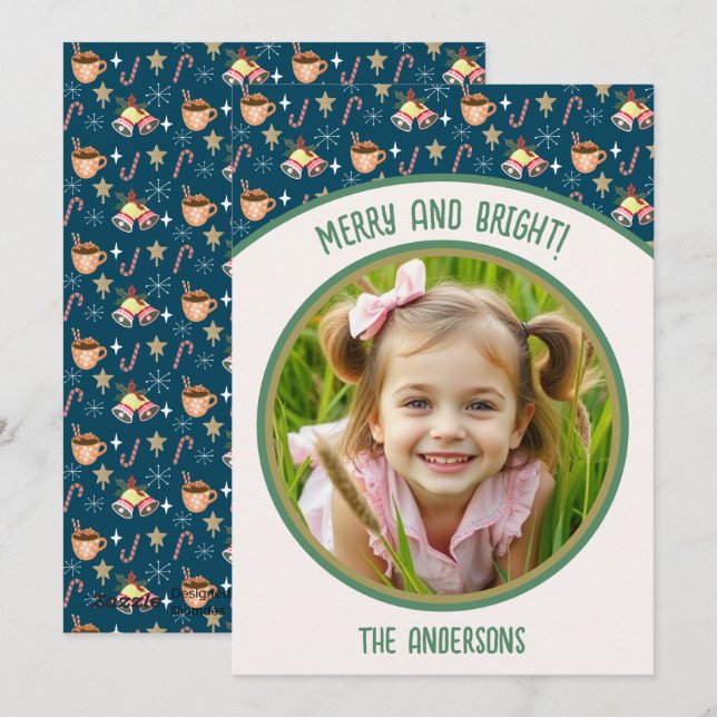 Cartes Pour Fêtes Annuelles Jolie Noël Photo Hot Cocoa Party (Devant / Derrière)