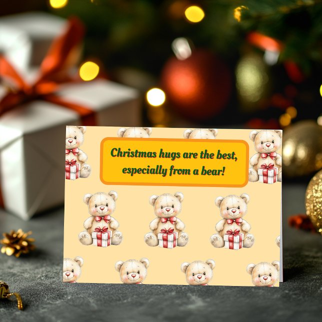 Cartes Pour Fêtes Annuelles Jolie ours en peluche de Noël (Créateur téléchargé)