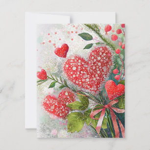 Cartes Pour Fêtes Annuelles Jolie paillettes coeur valentine