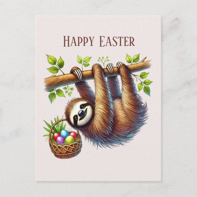 Cartes Pour Fêtes Annuelles Jolie paresse de Pâques (Devant)