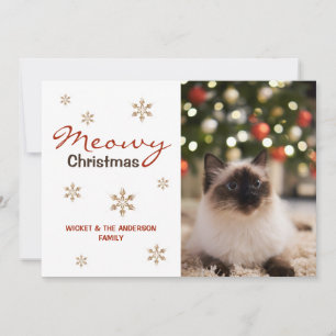 Cartes Pour Fêtes Annuelles Jolie Photo de Noël de Chat Meowy Christmas