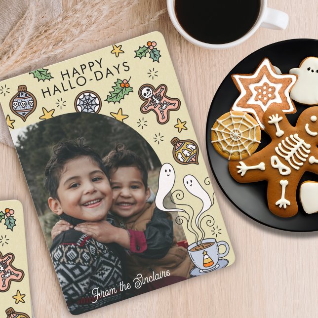 Cartes Pour Fêtes Annuelles Jolie photo de Noël d'Halloween en famille (Créateur téléchargé)